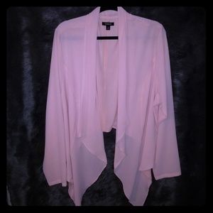 Pink Flowy Hi-Low Cardi
